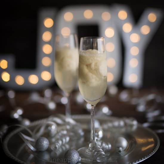 Pear Sorbet Champagne Cocktail