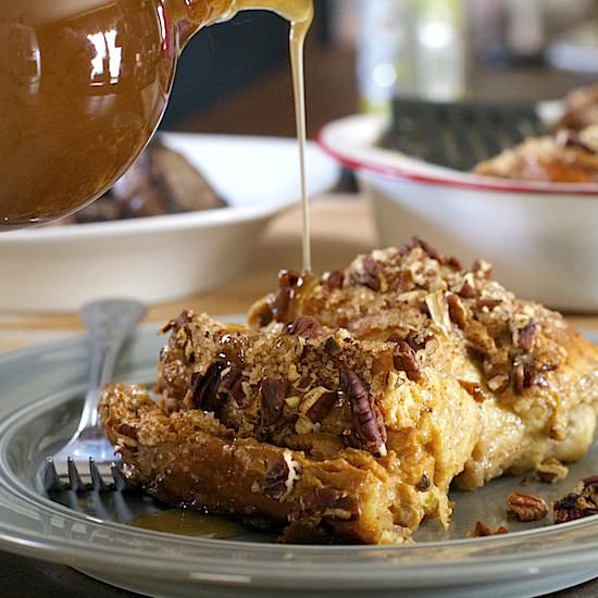 Caramel Pecan Stuffed French Toast