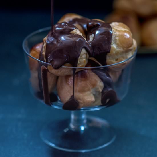 Profiteroles with Chestnut Cream