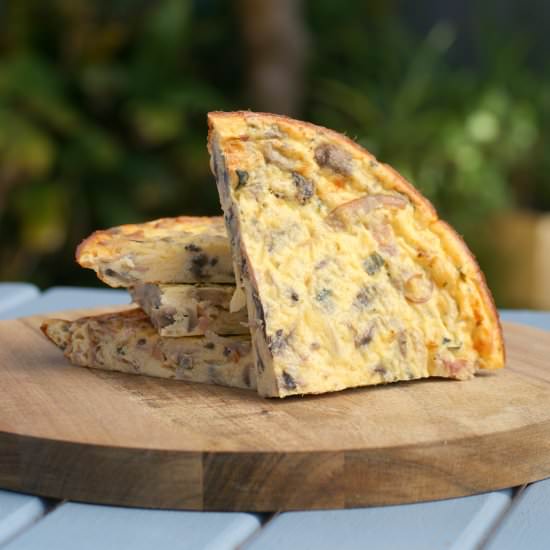 Ham, Cheese and Mushroom Frittata