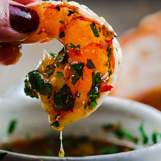 Grilled Shrimp with Cilantro Sauce