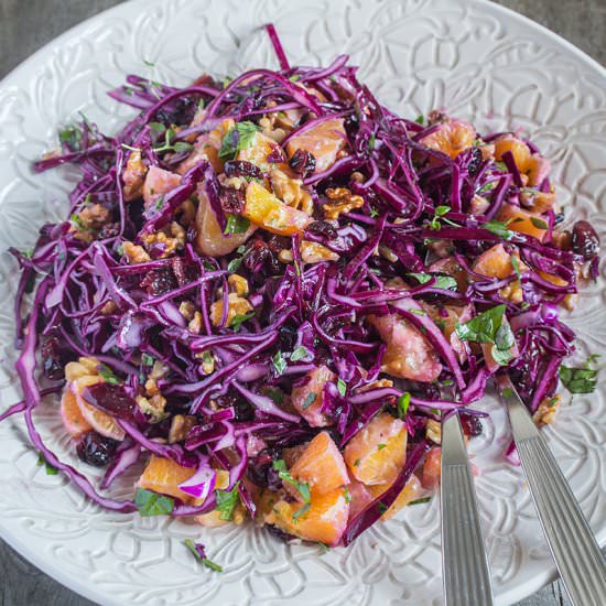 Red Kale Salad with Oranges