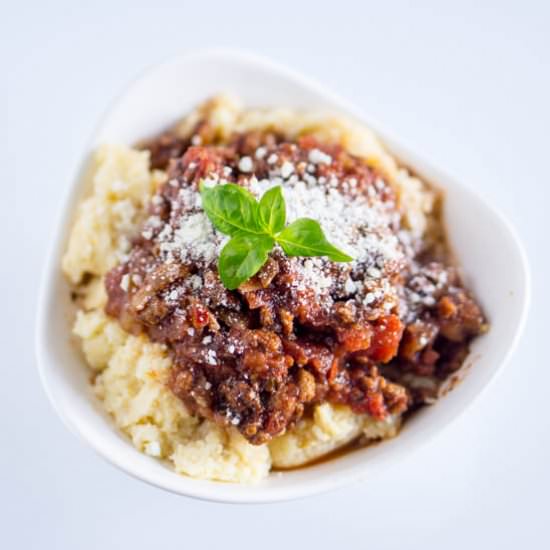 Easy Ragu and Polenta (vegetarian)