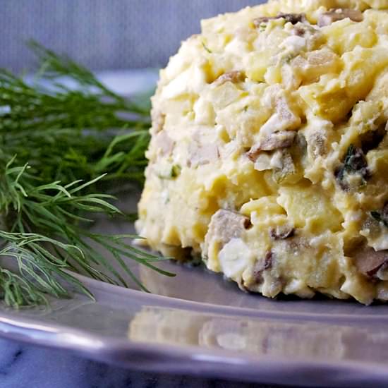 Russian potato mushroom salad