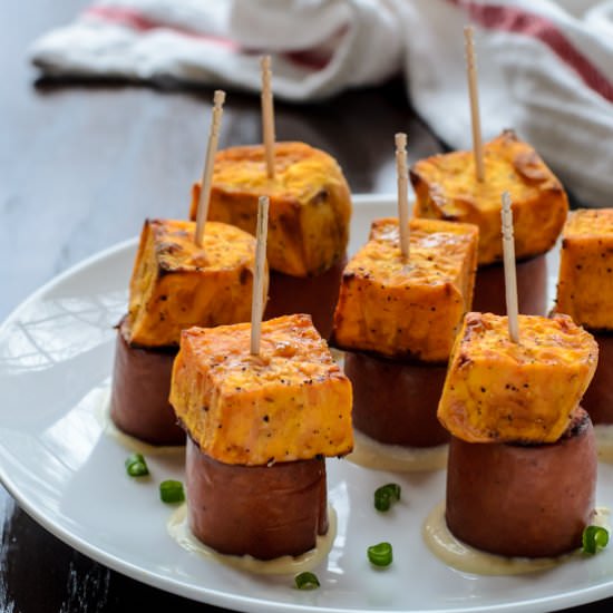 Sweet Potato Sausage Skewers