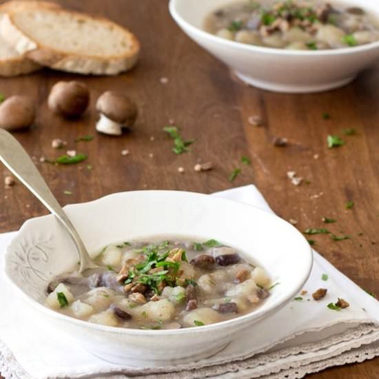 Potato, Mushroom and Chestnut Soup