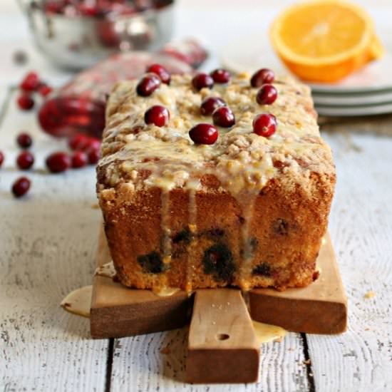Glazed Orange Cranberry Crumb Loaf