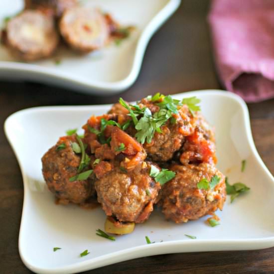 Stuffed Meatballs in Chipotle Sauce