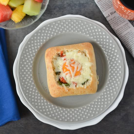 Baked Egg Bread Bowl