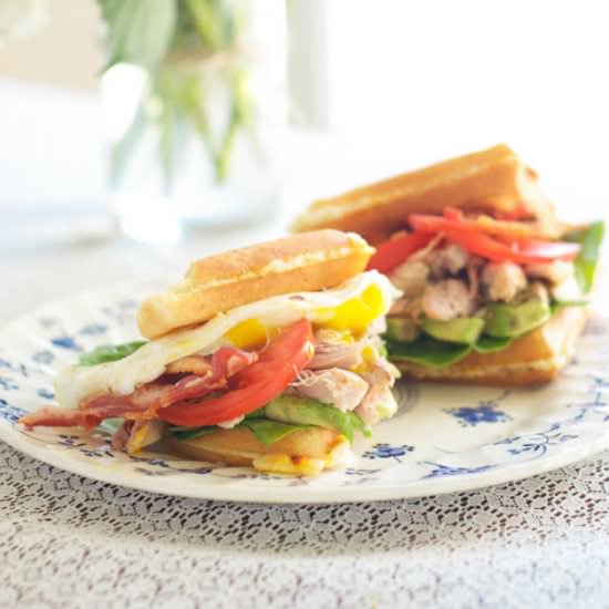 Cheesy Waffle Turkey & Avocado BLT