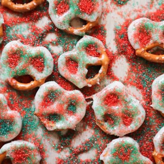 White Chocolate Christmas Pretzels