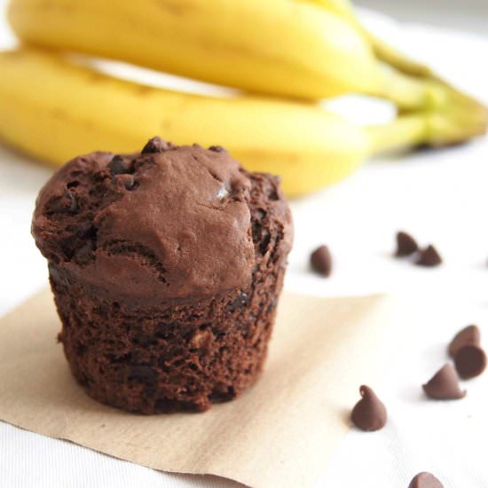 Double Chocolate Banana Muffins
