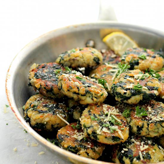 Spinach and Garlic Potato Patties