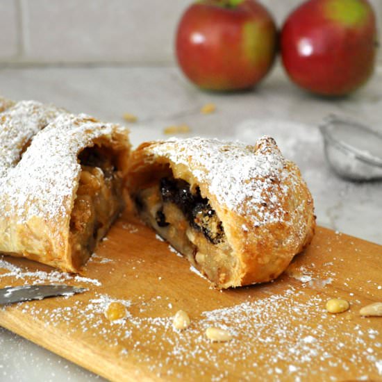 Homemade apple strudel