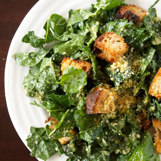 Vegan Kale Caesar Salad