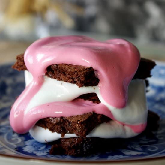 Caramel Brownie Marshmallow Stack