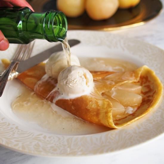 Champagne Pear Crepes