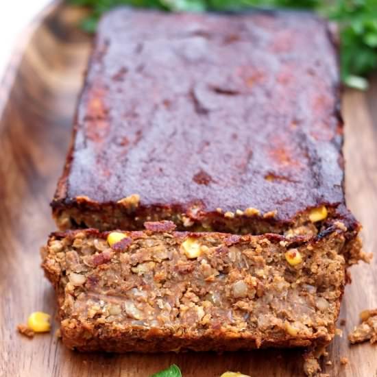 Oat-Free Spicy BBQ Lentil Loaf