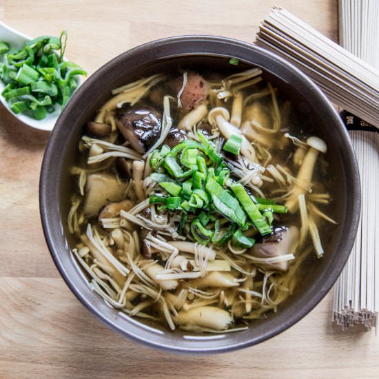Japanese Soba Mushroom Soup