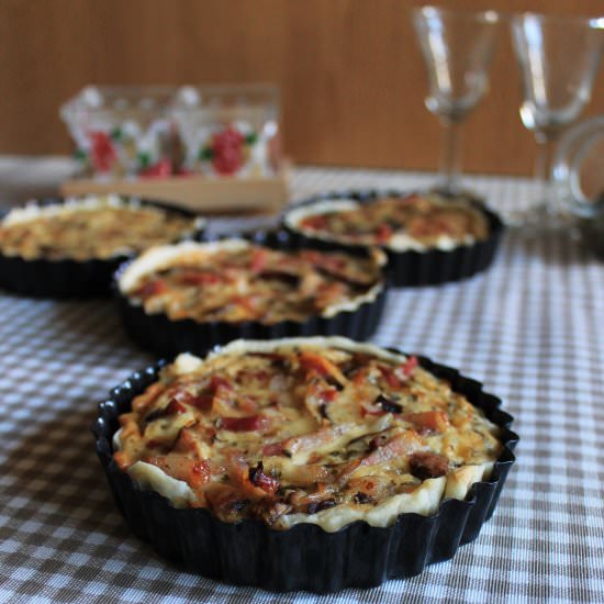 Mushrooms and Bacon Quiche