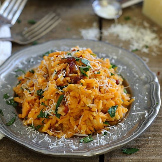 Spicy Sweet Potato Carbonara