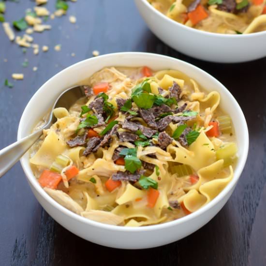 Healthy Creamy Chicken Noodle Soup