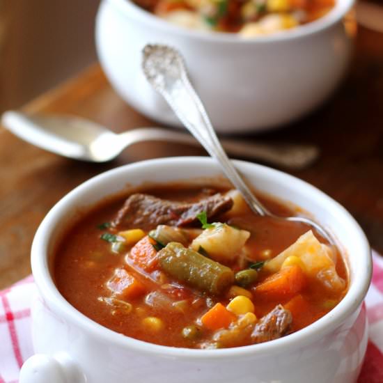 Classic vegetable beef soup