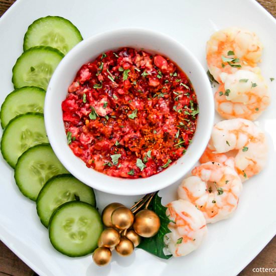 Cranberry Basil Shrimp Cocktail
