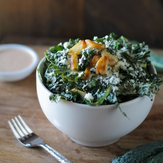 Spicy Kale Caesar Salad