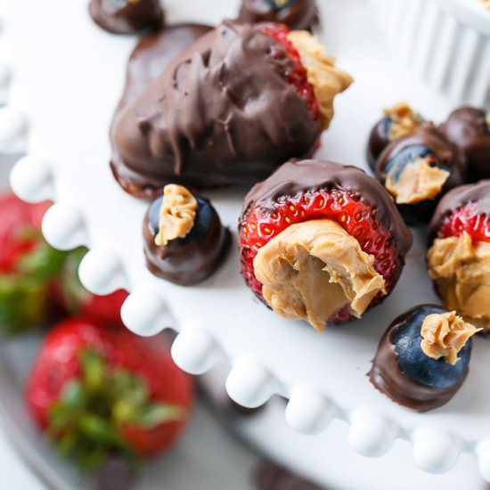 PB Stuffed Chocolate Covered Berries