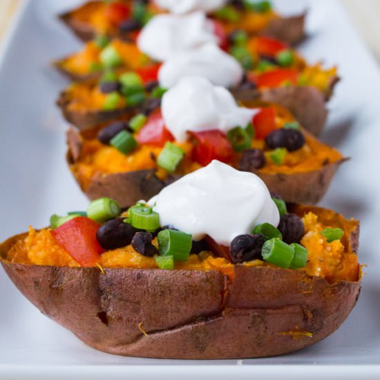 Vegan Loaded Sweet Potato Skins