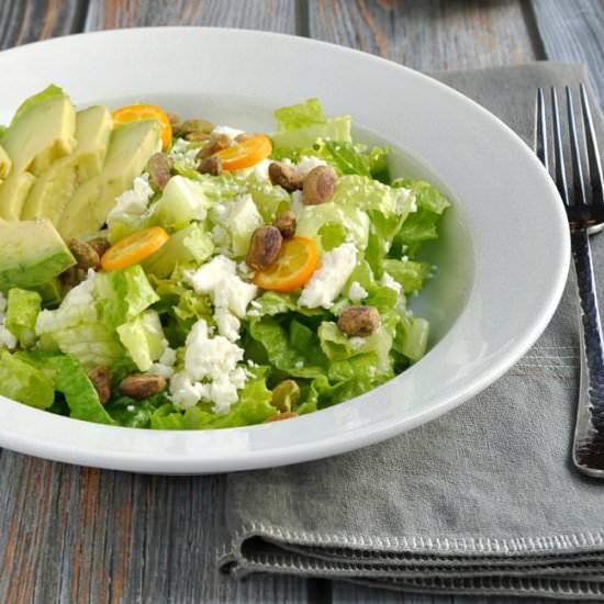 Kumquat Avocado and Pistachio Salad