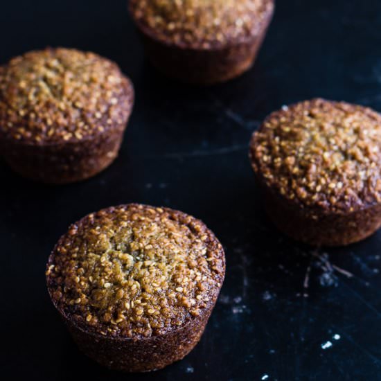 Sesame Banana Oat Muffins