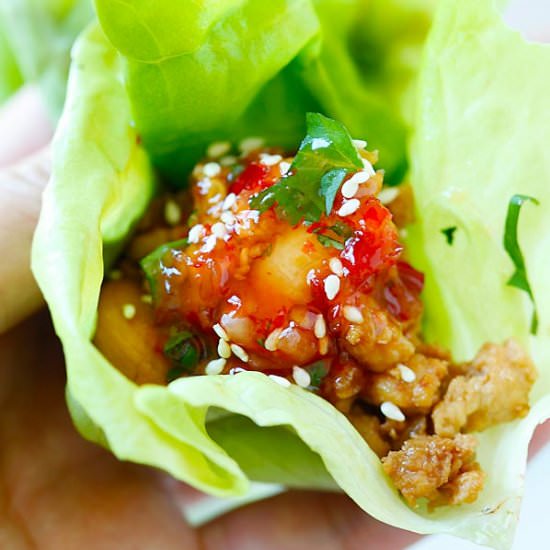 Thai Chicken Lettuce Wraps