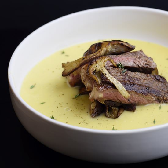 Sweet Corn + Goat Cheese Soup