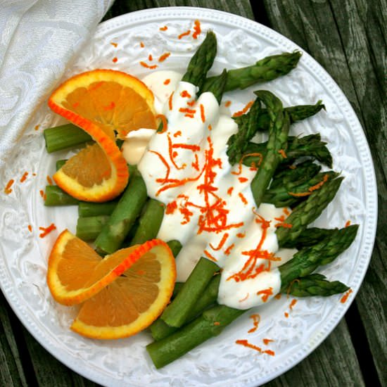 Asparagus with Velvety Orange Sauce