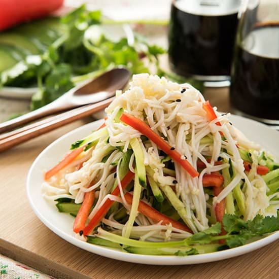 Golden Needle Mushroom Salad