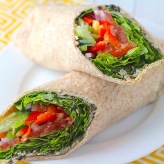 Veggie Wraps w/ Spicy Yogurt Spread