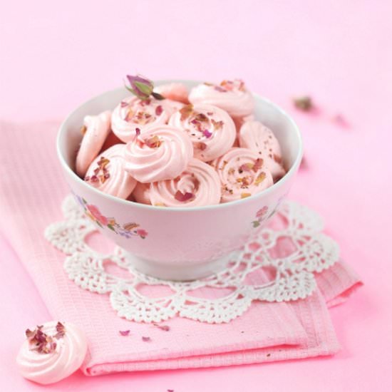 Rose Meringue Cookies