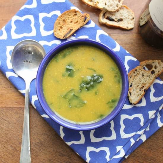 Curried Potato Spinach Soup