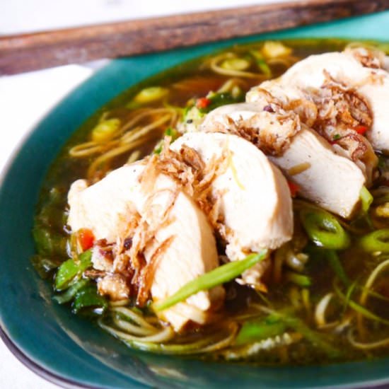 Zucchini noodles in ginger chilli