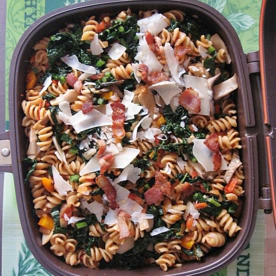 Bacon, Cheese, Kale,Tomatoes Pasta