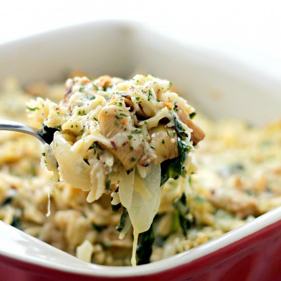Spinach and Artichoke Pasta Alfredo