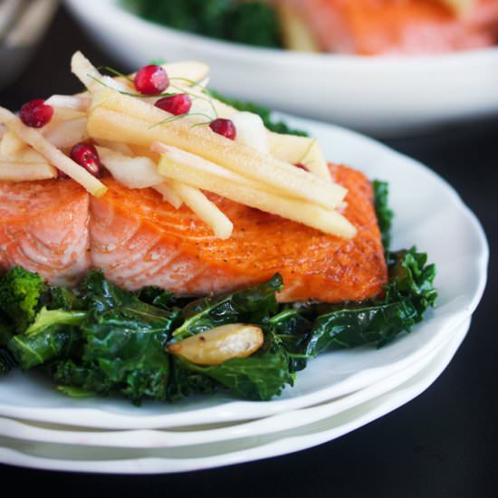 Roasted Salmon & Apple Fennel Salad