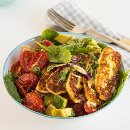 Grilled Haloumi Couscous Salad