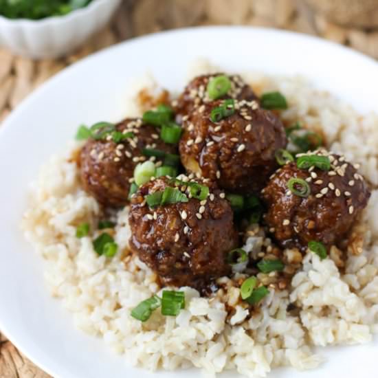 Hoisin Baked Turkey Meatballs