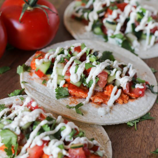 Buffalo Tempeh Tacos