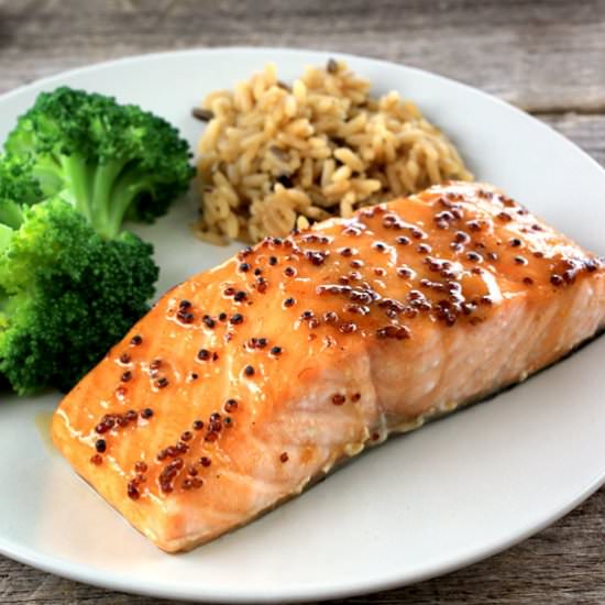 Honey mustard glazed salmon