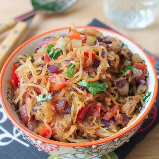 Spicy Spaghetti Squash Stir Fry