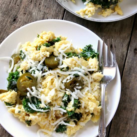 Jalapeno Kale & Garlic Egg Scramble